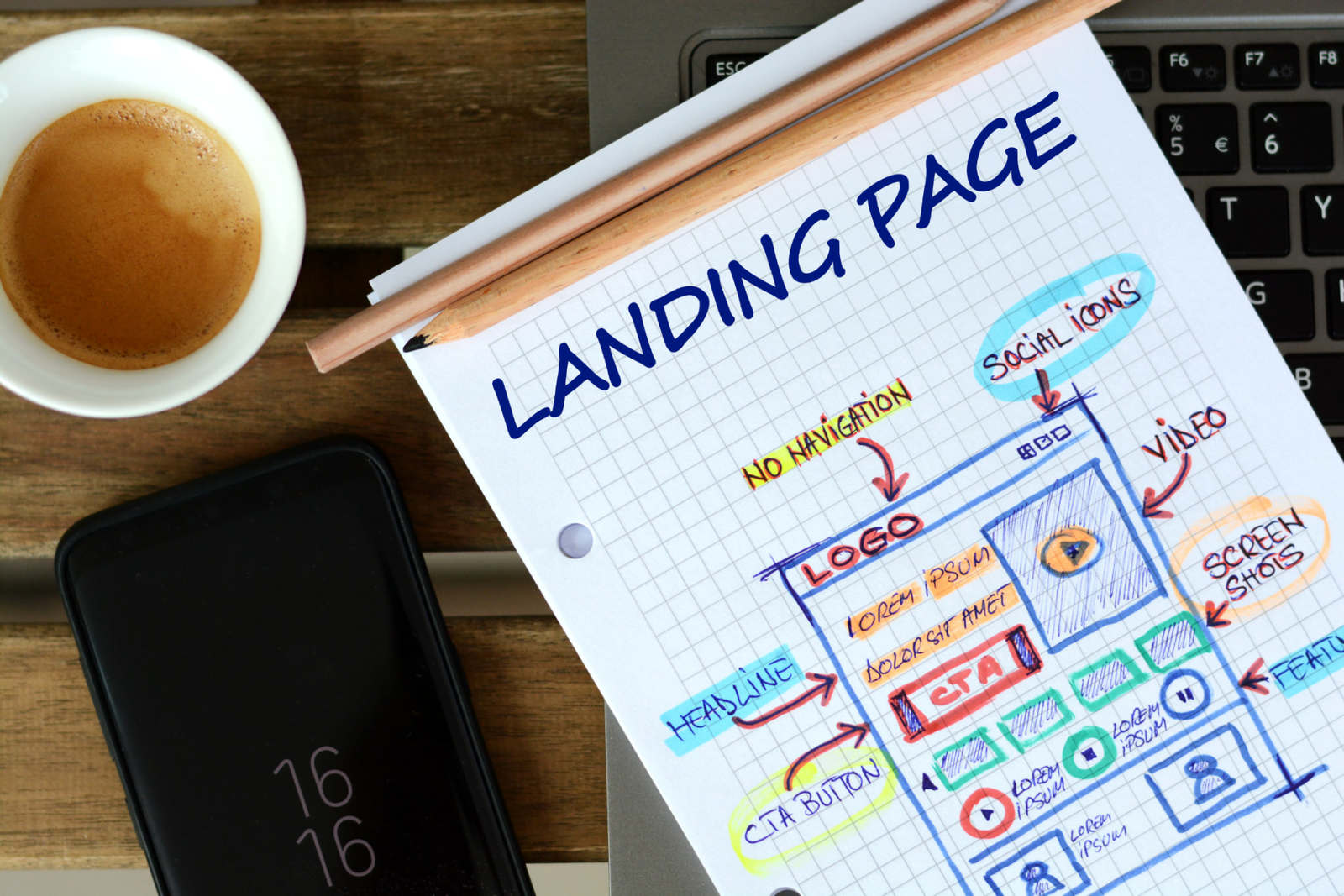 paper that says landing page