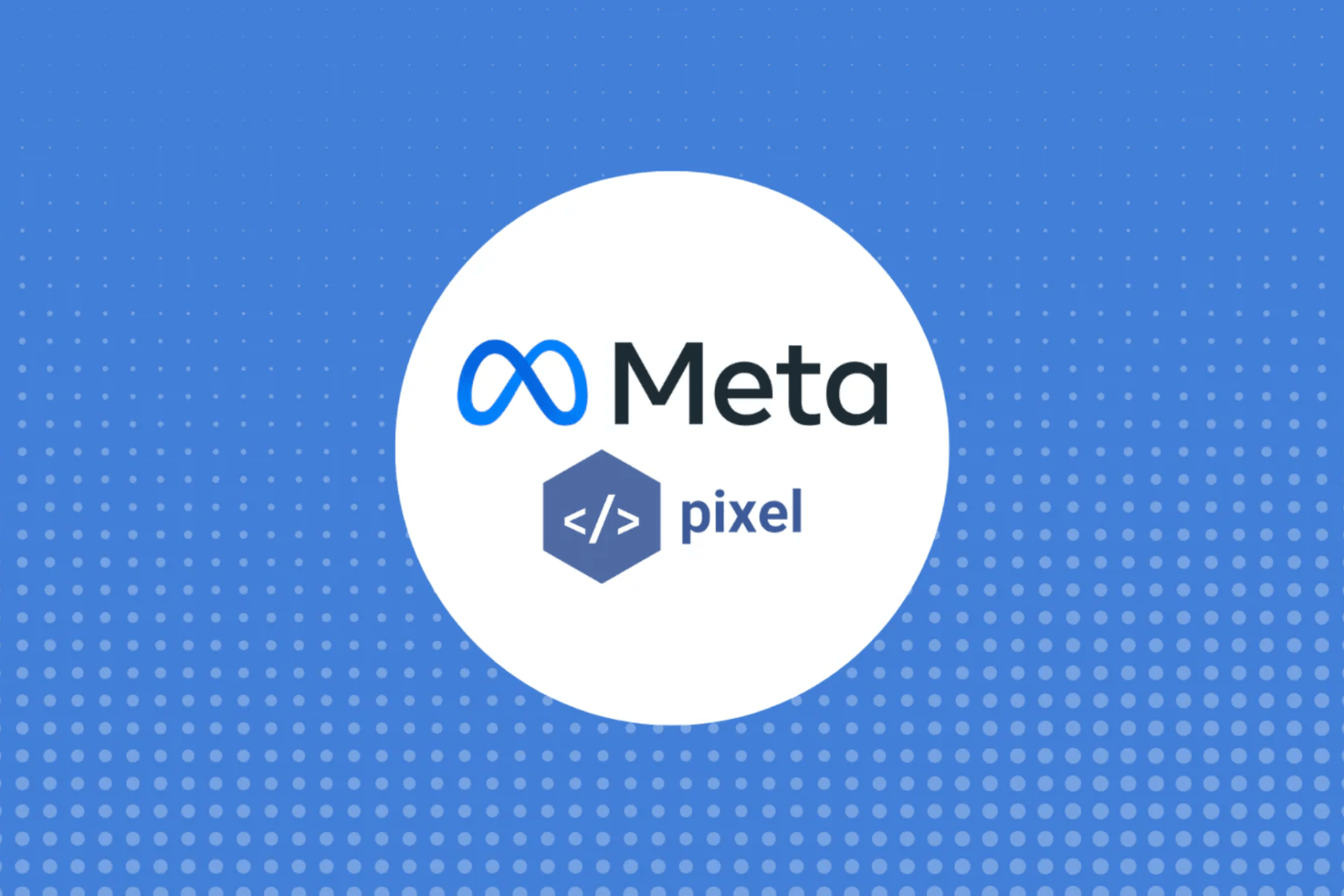 Meta logo with the pixel code brackets